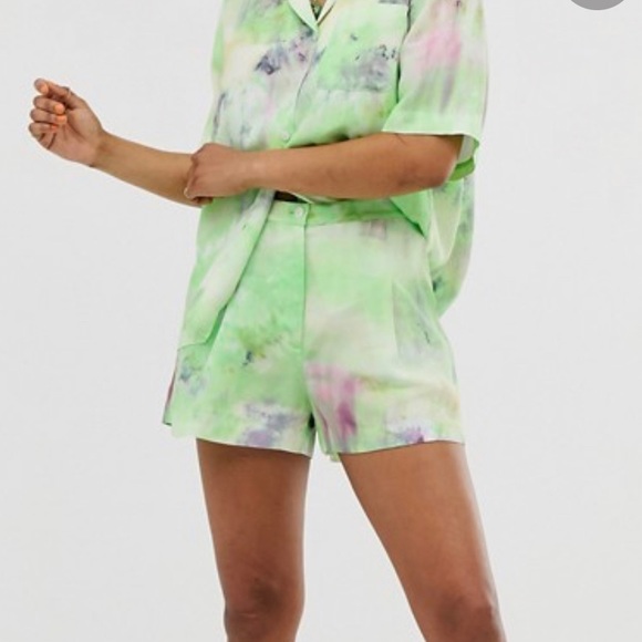 & Other Stories High-Waisted Tie Dye Shorts - Sz.2 - Picture 2 of 12
